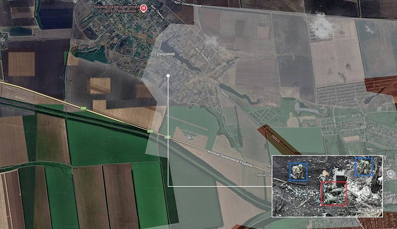  烏軍115機械化旅於波克羅夫斯克方向赫里希諾村成功俘獲一群俄軍俘虜。 圖：翻攝自 X @TTheBattlefield 
