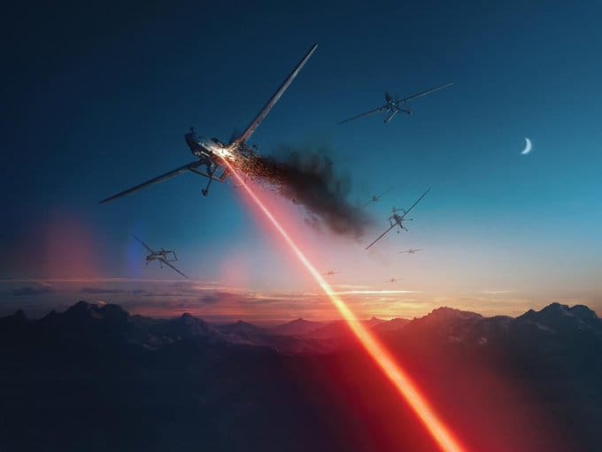  雷射武器示意圖。 圖：翻攝自 X 