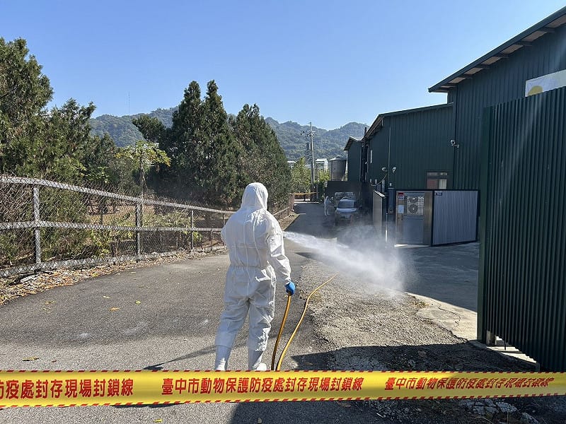 台中市府已完成豐原蛋雞場消毒。&nbsp;&nbsp;&nbsp;圖：台中市府提供