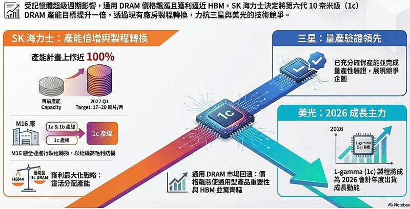 全球記憶體產業景氣回溫與AI需求爆發帶動下，三大DRAM原廠全面加速先進製程布局，形成新一波競速賽。&nbsp;&nbsp;&nbsp;圖: 分析師葉俊敏/提供