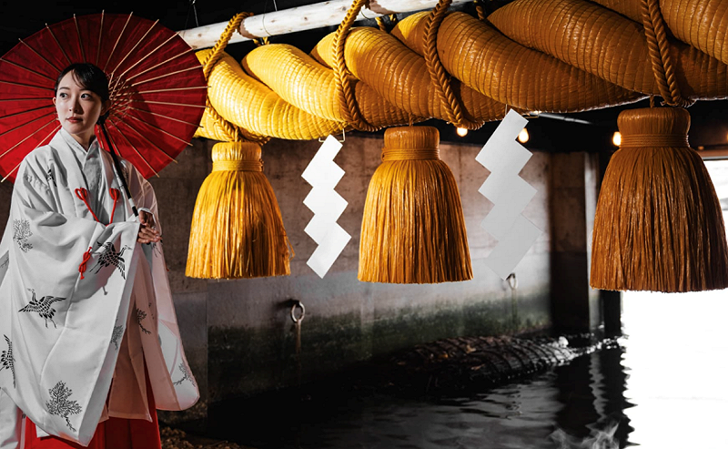 黃金大注連繩。以海洋與龍神意象構成的獨特氛圍，帶來靜心沉澱與煥然一新的時刻。&nbsp;&nbsp;&nbsp;圖：潮見龍宮/提供