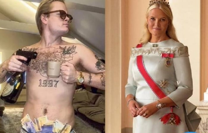 挪威王儲妃瑪麗特與被控犯下性侵罪的兒子霍伊比。&nbsp;&nbsp;&nbsp;圖 :   翻攝自 X / Nexta