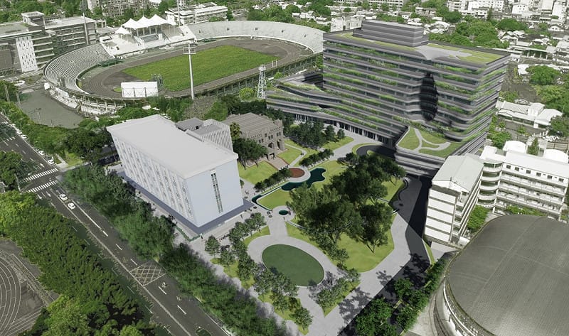 台水辦公園區及周邊建築模擬圖。&nbsp;&nbsp;&nbsp;圖：國土署提供