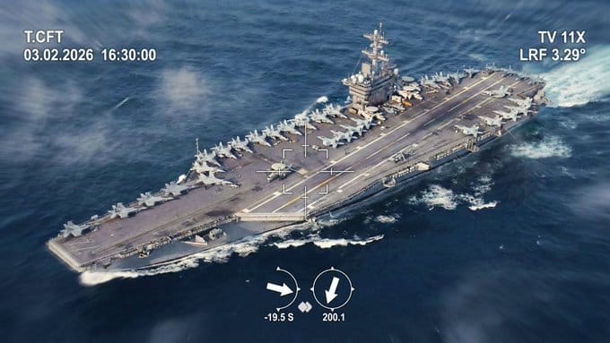  美軍目前仍持續在中東地區進行軍事集結。圖為已經被部署在中東地區的美軍林肯號航母( CVN-72 )。 圖：翻攝自 @Defence_Index X 帳號 