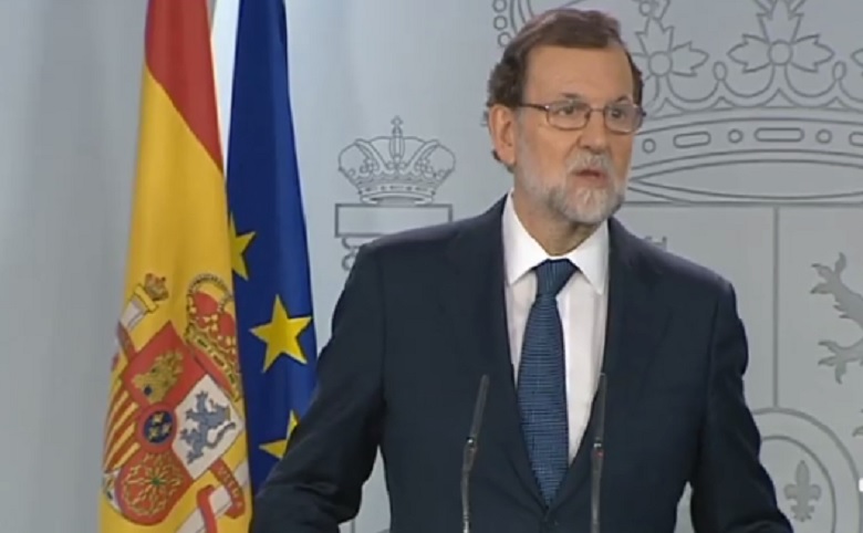 西班牙總理拉荷義（圖）宣布將在21日啟動憲法第155條接管加泰隆尼亞，歐盟領袖19日表態力挺「依法處理」。   圖：翻攝Mariano Rajoy臉書