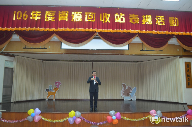 嘉義市長涂醒哲20日出席106年度資源回收站表揚活動。   蔡坤龍/攝