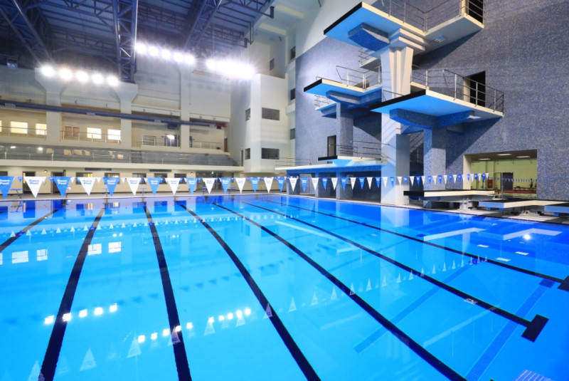 北區國民運動中心跳水池，將做為2019年東亞青奧比賽場地。   圖：台中市政府/提供