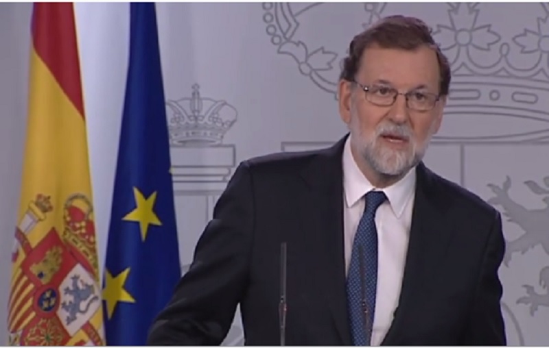 針對西班牙總理拉荷義（圖）宣布將祭出強制接管的手段，加泰隆尼亞獨派譴責此舉恐爆發「大規模公民不服從運動」。   圖：翻攝Mariano Rajoy臉書
