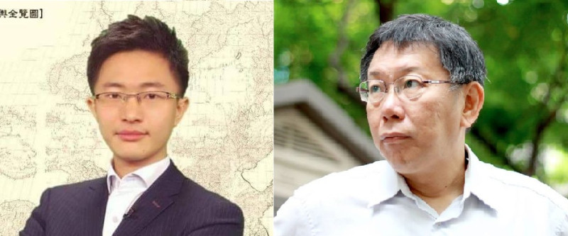 新黨新思維中心主任侯漢廷(左)與台北市長柯文哲(右)。   圖 : 新頭殼合成製作