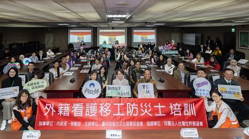  蕭美琴出席「外籍看護移工防災士培訓」活動。 圖：總統府提供 