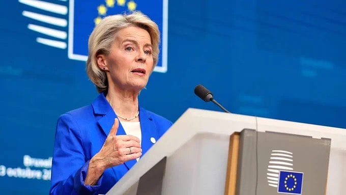 歐盟執委會主席馮德萊恩&nbsp;&nbsp;&nbsp;圖：翻攝自 X  Inty News
