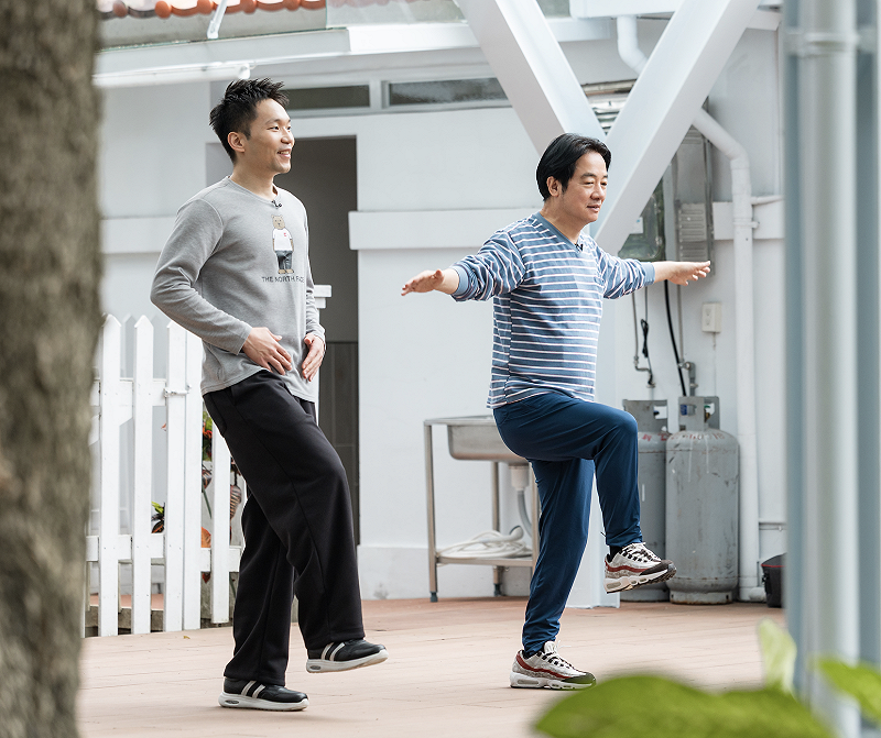  賴清德展現平衡感。 圖：總統府提供 