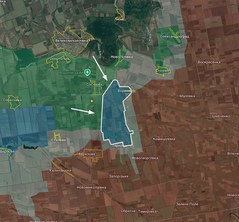  在札波羅熱前線，烏克蘭武裝部隊利用俄軍兵力短缺的機會，解放了波羅內定居點。 圖 : 翻攝自 X 