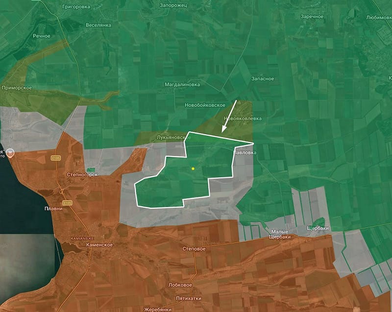  烏軍在南部前線突破俄軍防線，已抵達卡米安斯克（Kamianske）郊區，顯示南線攻勢取得進展，並可能引發俄軍更大規模崩潰。 圖：翻攝自 X The Battlefield 