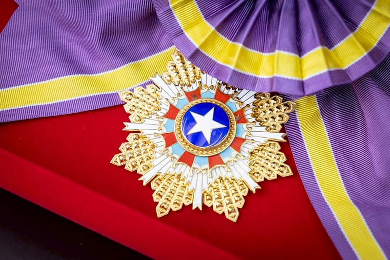 大綬景星勳章。&nbsp;&nbsp;&nbsp;圖：總統府提供