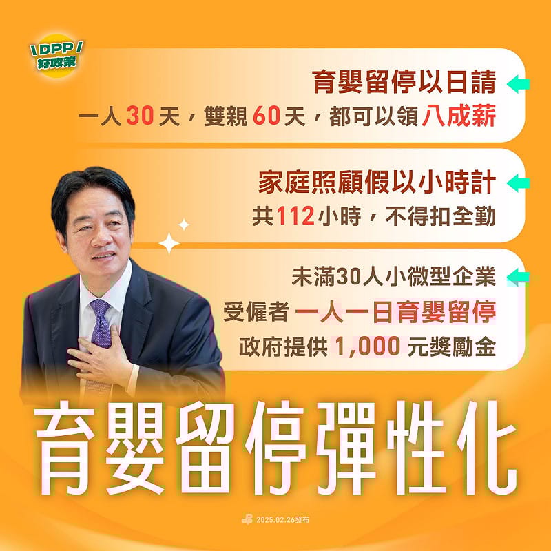  民進黨今年勞動政策。 圖：翻攝自民進黨臉書 