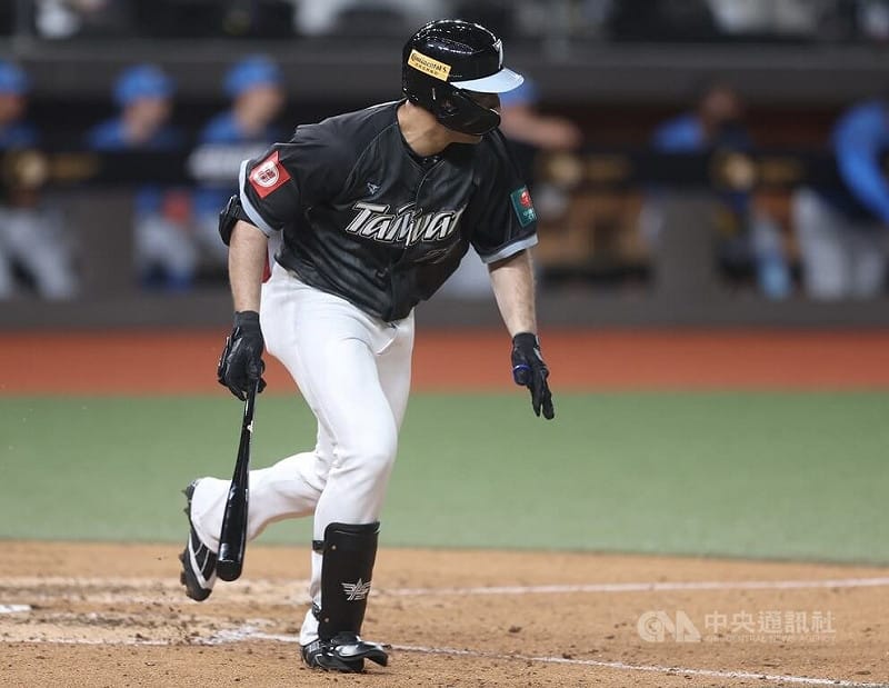 台灣隊林安可6局成功敲安帶1打點，幫助球隊破蛋得分。中央社記者張新偉攝　115年2月27日&nbsp;&nbsp;&nbsp;