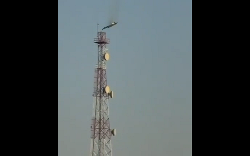 一架美國空軍 F-15  戰鬥機於科威特境內墜毀。&nbsp;&nbsp;&nbsp;圖:翻攝自影片