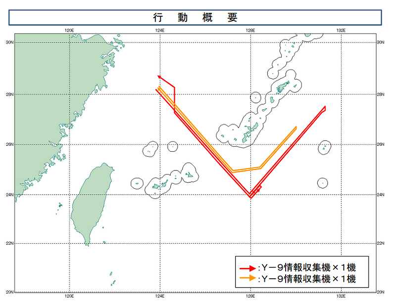日本防衛省統合幕僚監部2日公布，中國解放軍兩架運-9情報收集機，在2月28日穿越沖繩本島與宮古島之間水域，進出太平洋。&nbsp;&nbsp;&nbsp;圖：翻攝「X」@jointstaffpa