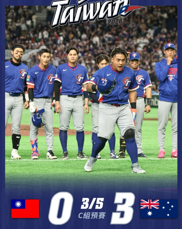 雖然賽前台灣運彩開盤看好台灣隊奪冠，但今(5)日WBC經典賽仍被澳洲隊完封。&nbsp;&nbsp;&nbsp;圖：取自cpbl_official IG