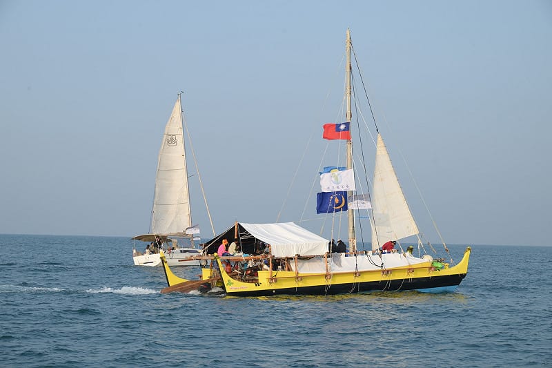 「無私分享號」首站抵達台灣，後續將航行至沖繩、關島、塞班島、薩塔瓦爾島與雅浦島等地，最終返回帛琉。&nbsp;&nbsp;&nbsp;圖：海委會/提供