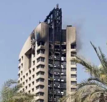 科威特一棟價值約 1,400 億美元的社會安全基金大樓前一晚疑似遭到伊朗攻擊，造成嚴重破壞，&nbsp;&nbsp;&nbsp;圖 : 翻攝自X帳號@realMaalouf