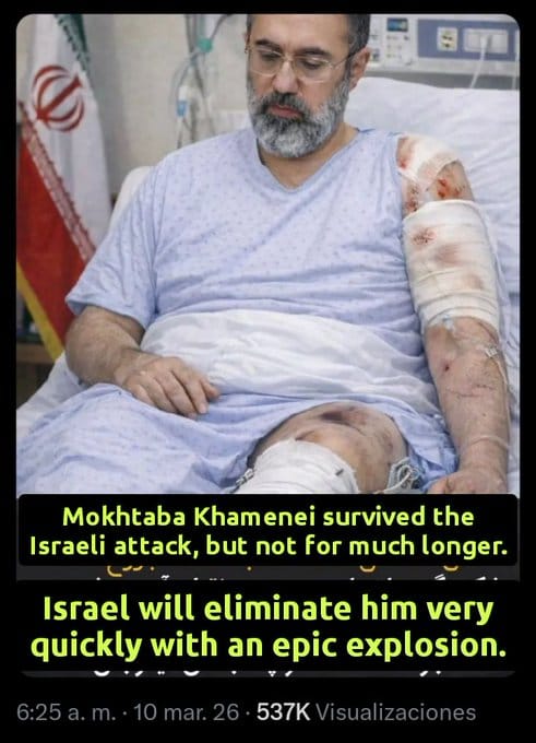 有消息稱，穆傑塔巴可能已經遭遇暗殺，目前正在醫院接受治療。(此照片的真實性仍待證實)&nbsp;&nbsp;&nbsp;圖：翻攝自 @americans2040 X 帳號