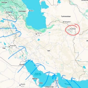 伊朗官員很可能逃至東北部城市馬什哈德，準備隨時逃往鄰國土庫曼或阿富汗。 圖：翻攝自 @Israelwaronhama X 帳號 