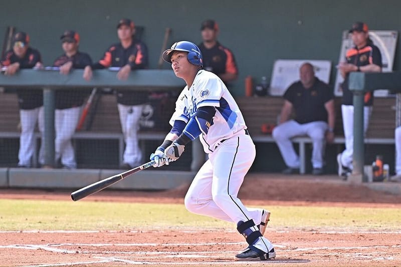 中華職棒官辦熱身賽富邦悍將15日打線發揮，范國宸（圖）開轟，助隊以5比2擊敗統一7-ELEVEn獅隊、首勝開張。（富邦悍將提供）中央社記者謝靜雯傳真 115年3月15日&nbsp;&nbsp;&nbsp;