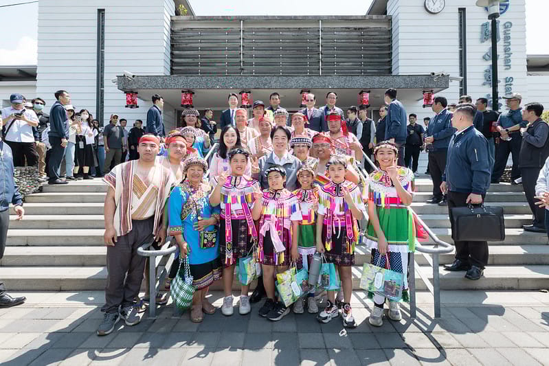  賴清德、陳瑩出席「花東鐵路通車百周年慶祝典禮」。 圖：總統府提供 