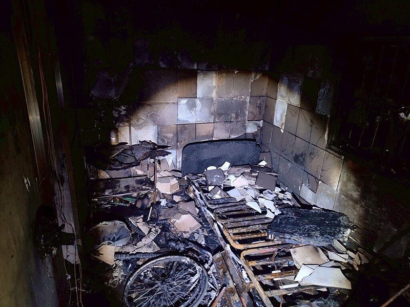 苗栗縣後龍鎮1間機車行21日晚間發生火警，造成1死1傷。（苗栗縣消防局提供）中央社記者魯鋼駿傳真 115年3月22日&nbsp;&nbsp;&nbsp;