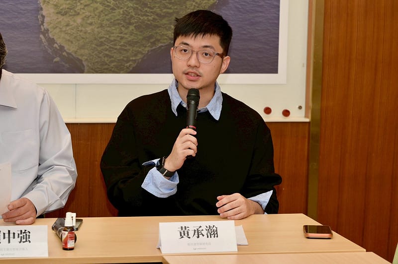  經民連智庫研究員黃承瀚。 圖：台灣經濟民主連合 提供 