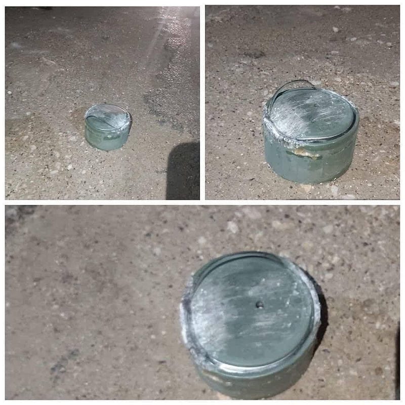 伊朗南部「飛彈城」附近被發現美製反坦克地雷。專家分析可能是BLU-91/B型戰防雷。&nbsp;&nbsp;&nbsp;圖：翻攝「X」@DiploEclipse