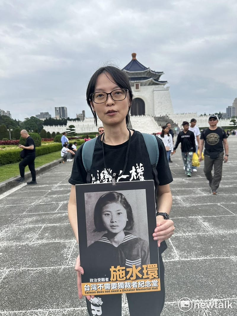  519行動組合及58個民間社團今（5）共同發起「台灣不需要獨裁者紀念堂」活動。 圖：朱蒲青/攝 