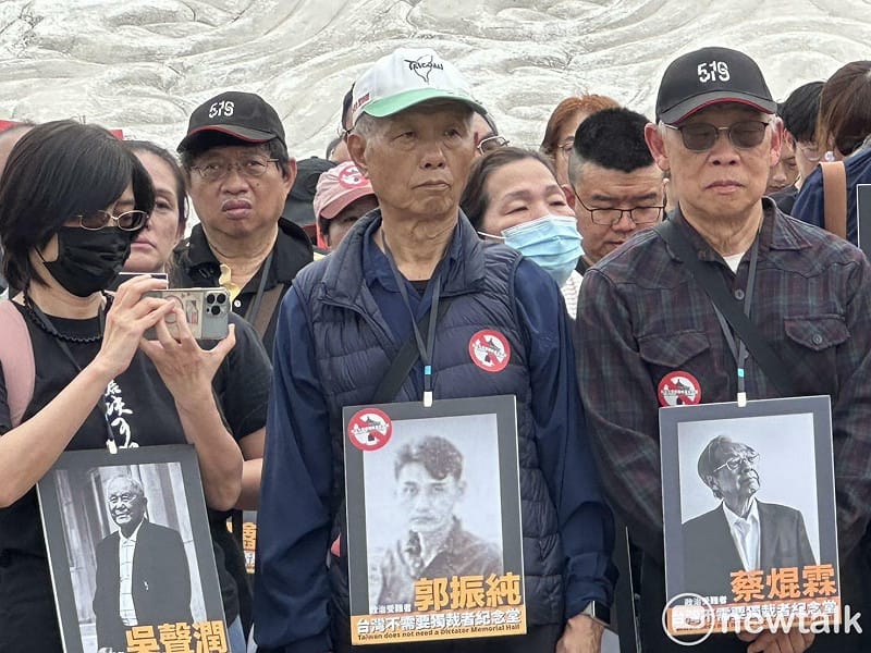  519行動組合及58個民間社團今（5）共同發起「台灣不需要獨裁者紀念堂」活動。 圖：朱蒲青/攝 