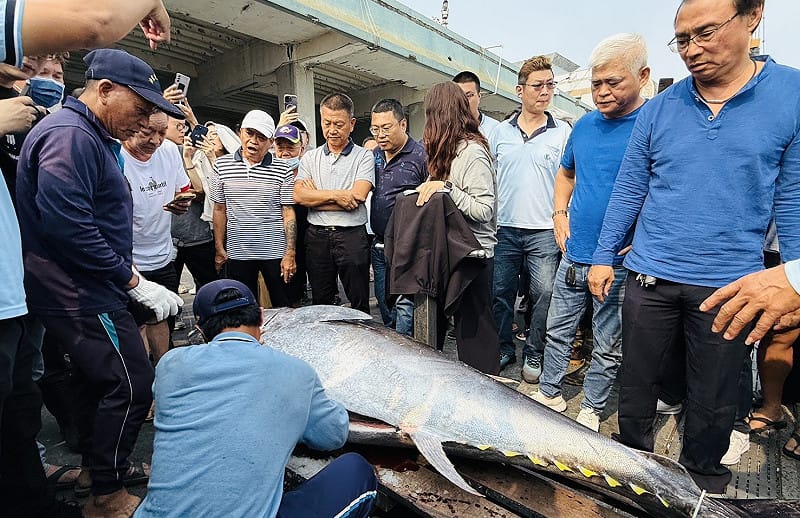東港區漁會辦理今年屏東第一鮪驗魚作業。&nbsp;&nbsp;&nbsp;圖：屏東縣政府/提供