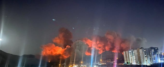 位於伊斯法罕的伊朗彈藥儲存設施遭到空襲。&nbsp;&nbsp;&nbsp;圖：翻攝自 @Osinttechnical X 帳號