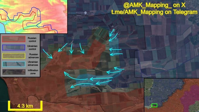 烏軍在扎波羅熱前線發起反攻,在逼退俄軍部隊的同時,試圖從後方切斷突出部。 圖:翻攝自 @AZOV2014__ X 帳號 烏軍在扎波羅熱前線發起反攻,在逼退俄軍部隊的同時,試圖從後方切斷突出部。 圖:翻攝自 @AZOV2014__ X 帳號