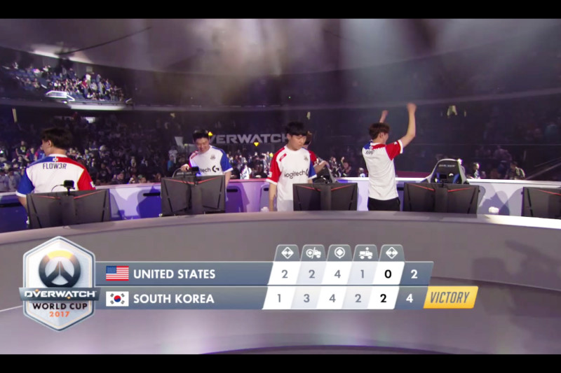 韓國以3比1擊敗美國，晉級四強。   圖：暴雪娛樂提供