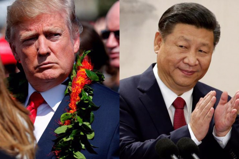 美國總統川普（左）與中國國家主席習近平（右）。   圖：達志影像/路透社 （新頭殼合成）