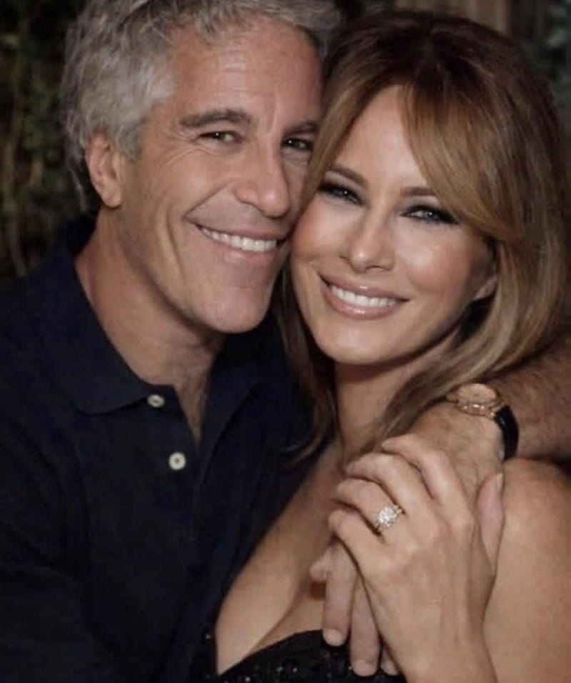 網路上流傳大量聲稱顯示梅蘭妮亞與艾普斯坦「親密互動」的照片與影片。 圖:翻攝自X帳號@realtrumpstein