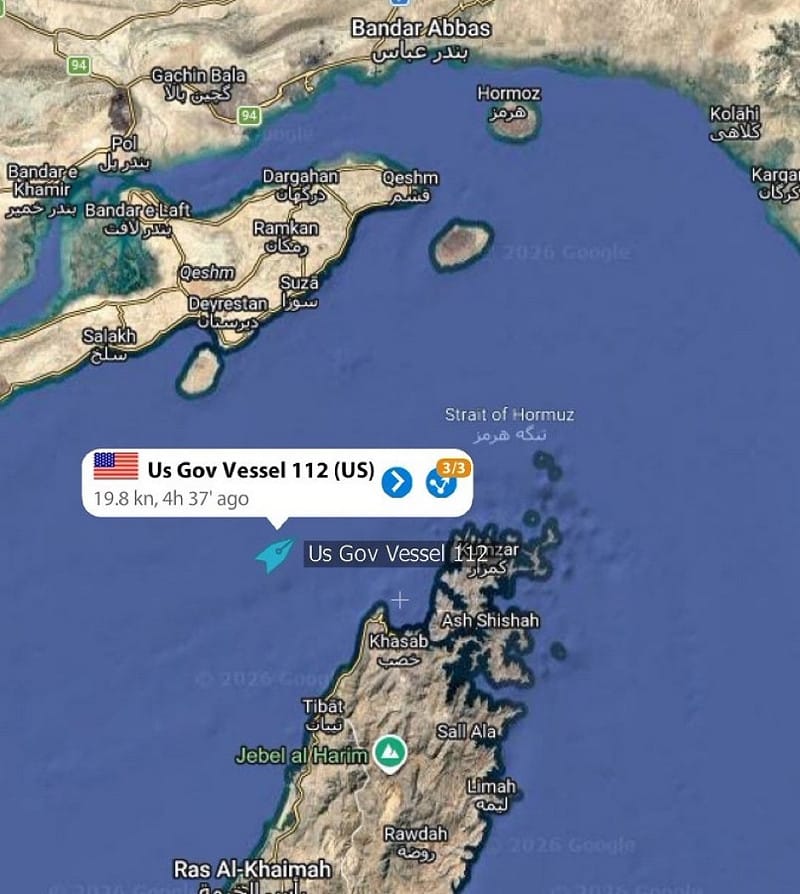 麥可.墨菲號穿越荷姆茲海峽的航行紀錄。 圖:翻攝自 @rainbow78521 X 帳號 麥可.墨菲號穿越荷姆茲海峽的航行紀錄。 圖:翻攝自 @rainbow78521 X 帳號