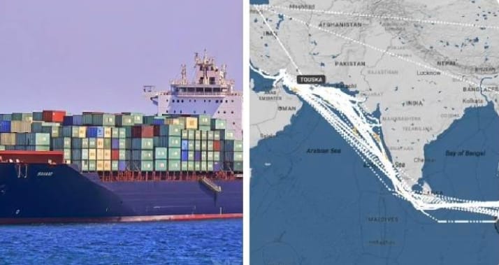 被美軍攔截的伊朗貨輪圖斯卡號經查來往中國與伊朗之間。&nbsp;&nbsp;&nbsp;圖 : 翻攝自 X / 淘喵先生 