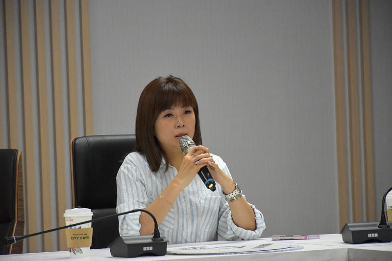 張女士現身說法，感謝高雄榮總生殖團隊完成她高齡求子的願望。&nbsp;&nbsp;&nbsp;圖：孫家銘/攝