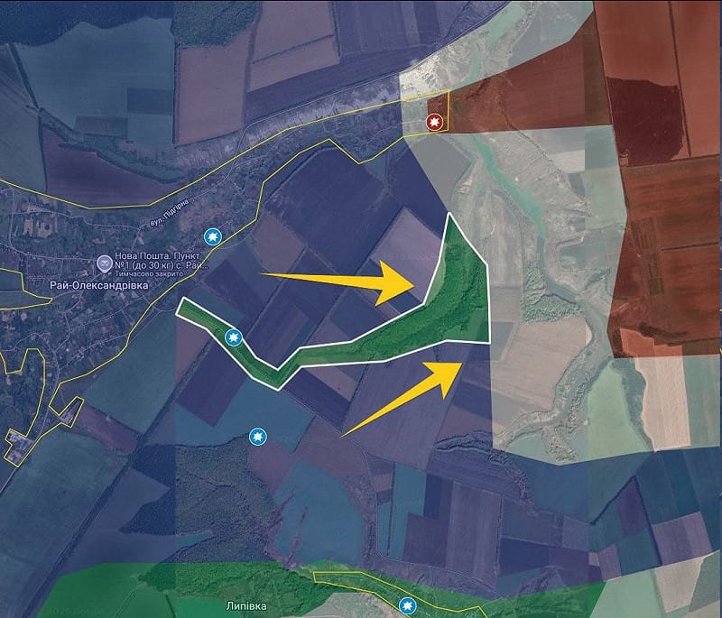 戰情地圖顯示，烏軍在頓內次克州以東的東部戰區持續逼退俄軍並肅清該區域。&nbsp;&nbsp;&nbsp;圖:翻攝自 X @raging545