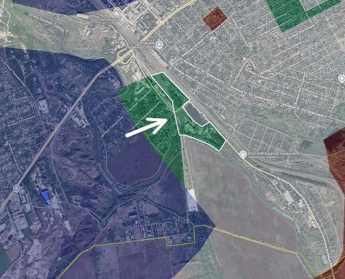 烏軍正沿著頓內茨克地區康斯坦丁諾夫卡南部鐵路推進，試圖擴大戰術優勢。 圖:翻攝自X帳號@TTheBattlefield