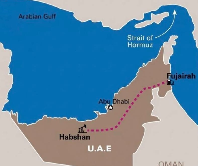 阿聯酋早就鋪設好繞開荷姆茲海峽的地面石油輸送管道，被專家讚實在太有遠見了。&nbsp;&nbsp;&nbsp;圖 : 翻攝自 X / 財經真相