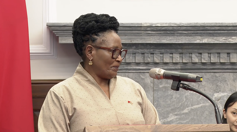  史瓦帝尼王國國王特使札杜莉（Thulisile Dladla）副總理歡迎賴清德適當時機訪問史瓦帝尼。 圖：總統府提供 