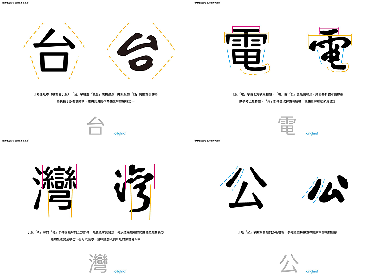 此次台電LOGO更新仍保留原有字體精神，並邀請專業字體設計師協助調整細節，希望在傳統辨識度，與現代應用間取得平衡。&nbsp;&nbsp;&nbsp;圖：取自聶永真臉書