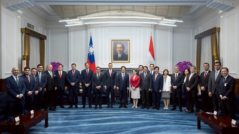  賴清德接見巴拉圭共和國總統貝尼亞（Santiago Peña）國是訪問團。 圖：總統府提供 